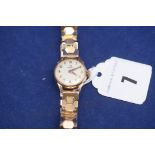 A 9ct yellow gold lady's wristwatch, by Omega, 25.9grms gross.