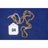 A 9ct. yellow gold Byzantine chain link necklace, 18.9grms.