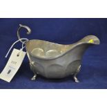 A silver sauce boat, by Addie Bros., Birmingham 1927, 5.9oz. gross.