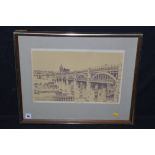 A limited edition print, by James Williamson-Bell - "High Level Bridge", singed and dated '79.