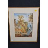 G.W. Simson - "In Roslin Glen", signed and inscribed, watercolour.