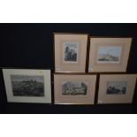 Etchings and engravings - "View of The City of Durham from the Railway"; "Durham Cathedral,