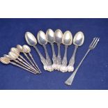 A set of six Victorian silver teaspoons, by Josiah Williams & Co.