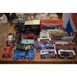 A Mamod steam model car; and diecast model vehicles by Days Gone, Burago, and others, some boxed.