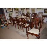 A Victorian style reproduction hardwood extending dining table,