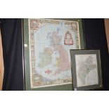 A colour lithograph - "The British Isles: England, Scotland, Ireland and Wales",