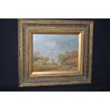 An oil painting, by B.W. Harcourt - "Sheep", signed and inscribed on a label verso.