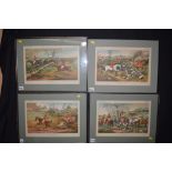A set of coloured hunting prints,