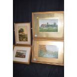 A watercolour, by R. Ventress - farm scene, signed; a watercolour, by S.R.