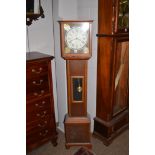 Small made up long case clock dial marked 'Hanson Quartz, Ireland'.
