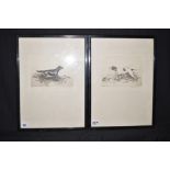 Etchings, by David Gee - "Irish Setter" and "Pointer", signed and inscribed on a label verso.