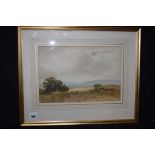 A watercolour, attributed to John Varley - a sportsman and his dog rough-shooting,