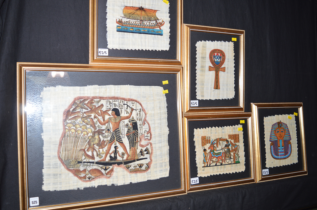 Egyptian paintings on papyrus.