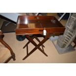 A Georgian style mahogany butler's tray and stand, 70cms wide.