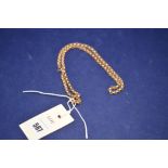 A 9ct. yellow gold chain link necklace, 16.9grms.