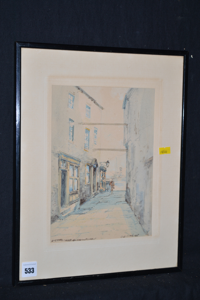 A watercolour, by Victor Noble Rainbird - "North Shields", signed.