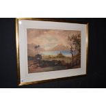 A watercolour - "View on the Lake of Geneva", inscribed on a label verso 'Signed A.P.W.'.