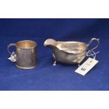 A George V silver sauce boat, by Ellis & Son Co.