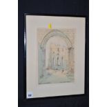 A watercolour, by Victor Noble Rainbird - "Tynemouth Abbey", signed.