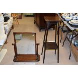 Mahogany swing toilet mirror; a stained oak pot stand.