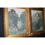 A pair of colour prints, after Harold Sutton Palmer - "A Woodland Mirror" and "Evening Light".