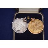 A 9ct. yellow gold First Place NES Co Billiards Medal 1922-1923, Awarded to Willington G.