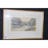 A watercolour, by Victor Noble Rainbird - "Tarset and Jarrowburn", signed and dated 1933.