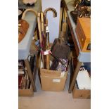 Walking sticks of various designs; handbags; vanity cases; and other items.