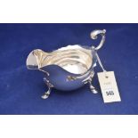 A Victorian silver sauce boat, by Walker & Hall, Sheffield, 1897,