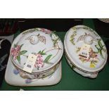 Two Spode 'Stafford Flowers' pattern tureens with covers; together with a square dish.