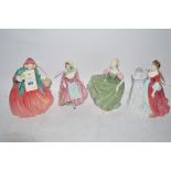 Four Royal Doulton figurines to include Lady Charmain HN1949, Rendevous HN2212,