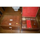 A mahogany correspondence case,