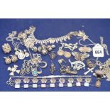 Silver and white metal jewellery to include earrings, necklaces, brooches, pendants,