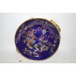 Attributed to Carlton Ware: Chinese style blue ground bowl,