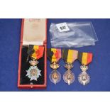 Three Belgium Labour Industrial and Agricultural Decoration medals;