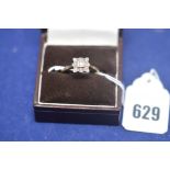 A diamond ring on 18ct. yellow gold shank, ring size S, 3.5grms gross.