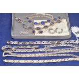 Silver and white metal jewellery stamped 925 to include necklaces,