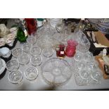 Cut and molded glassware to include bowls, jugs, glasses, decanters and others.