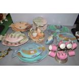 A Shorter & Sons Ltd. 'fish' dinner set, comprising: plates, lidded dishes and jugs.