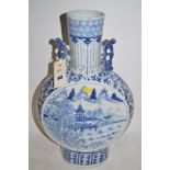 19th Century Chinese blue and white moon flask height 45cms.