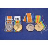 Two pairs of First World War medals awarded to 22946 Private J W Lockwood,