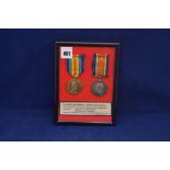 A pair of First World War medals awarded to 49892 Private S Hitchcock, Durham Light Infantry,