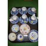 18th Century English blue and white porcelain tea bowl together with pearl ware tea bowl,