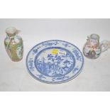An 18th Century blue and white plate;
