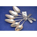 A set of six Scottish Provincial silver tablespoons, by Nathaniel Gillet, Aberdeen c.