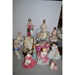 **WITHDRAWN** - Twelve figurines to include Royal Worcester, Rex, Guissepi Armani,