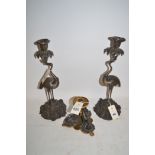 A Regency style centrepiece base with three swans;