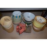 Large collection of lamp shades