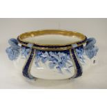 Doulton blue and gilt oval planter