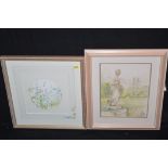 M. Hunter - "Bavington Hall Gardens", signed...